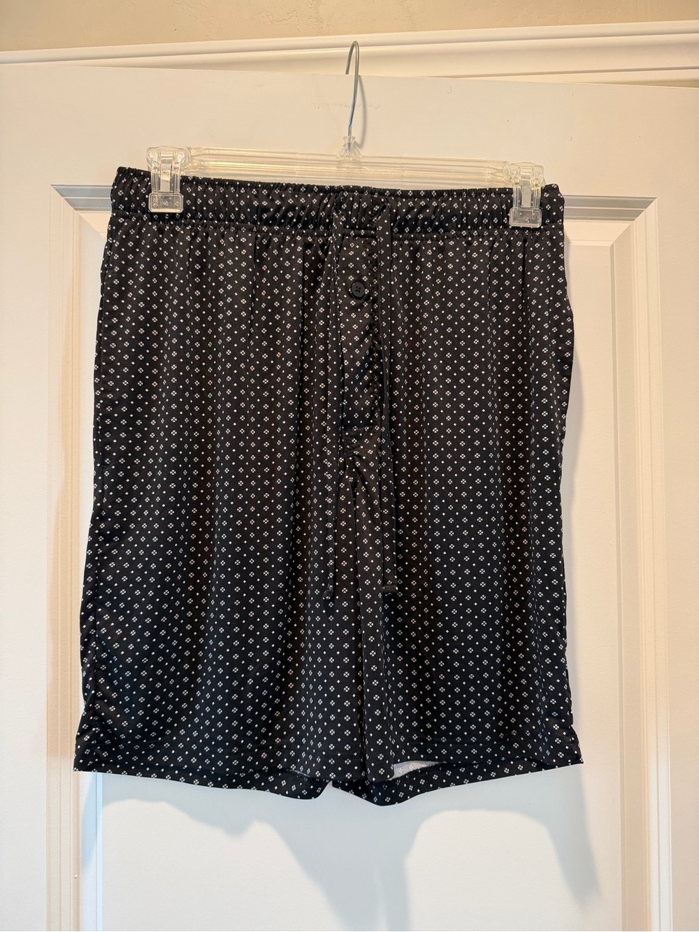Fruit of the Loom Black Shorts with White Micro Dot Pattern